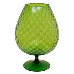 An Extra Large Antique Green Glass Goblet