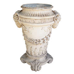Antique A Highly Decorated Cast Concrete Vase-Urn