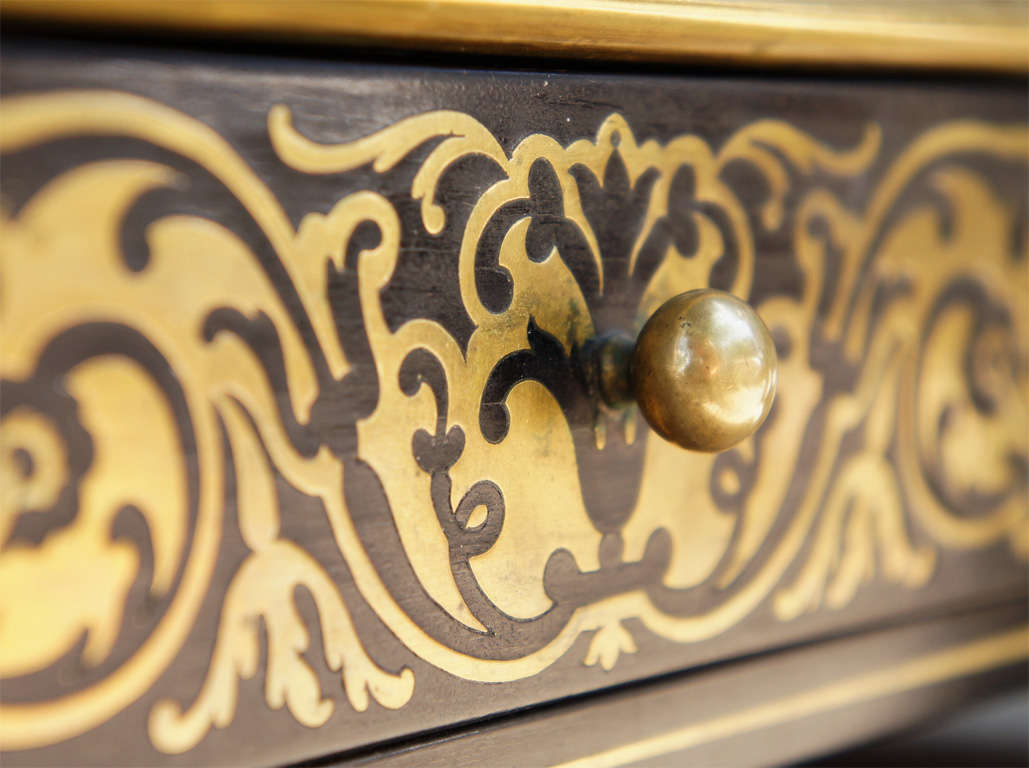 Wood French Boulle Style Inlaid Ink-well For Sale