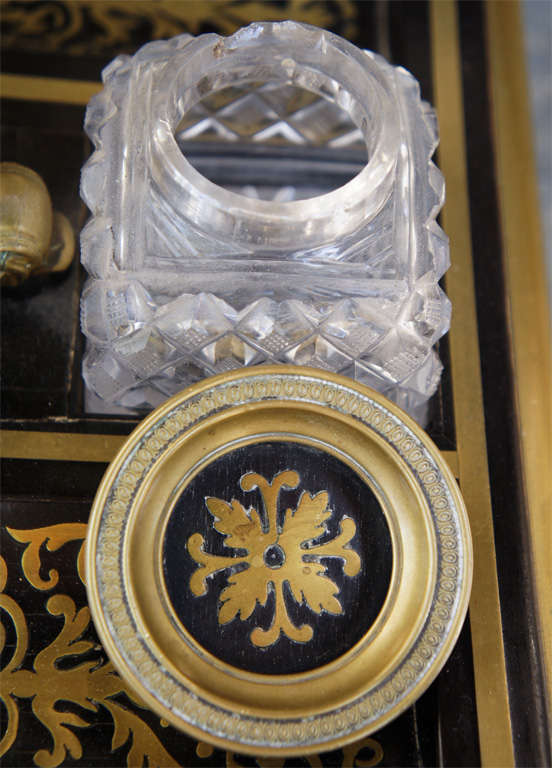 French Boulle Style Inlaid Ink-well For Sale 3