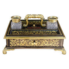 French Boulle Style Inlaid Ink-well