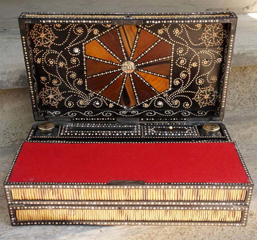 Rare Anglo-Indian Porcupine Quill Slope Desk