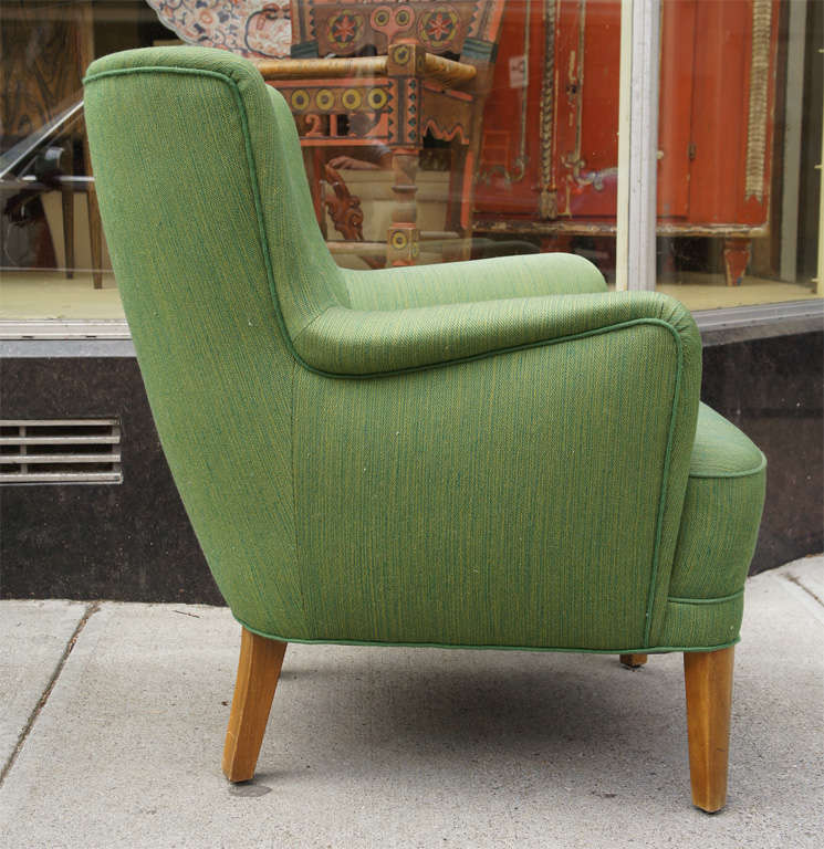 Mid-20th Century Pair of Green Tub Armchairs