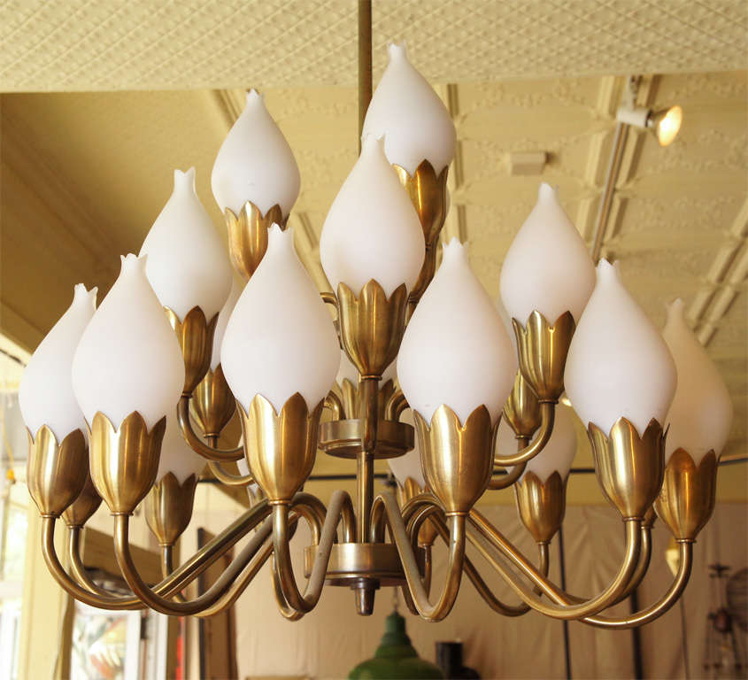 Pair of Tulip Chandeliers by Fog and Mørup at 1stDibs