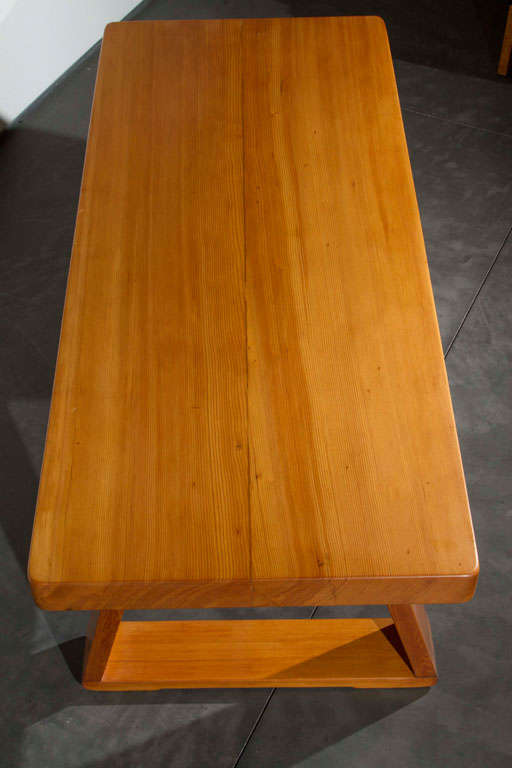 Jean Royère Oak Coffee Table For Sale 5