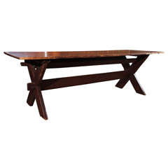 Antique Large American Sawbuck Table