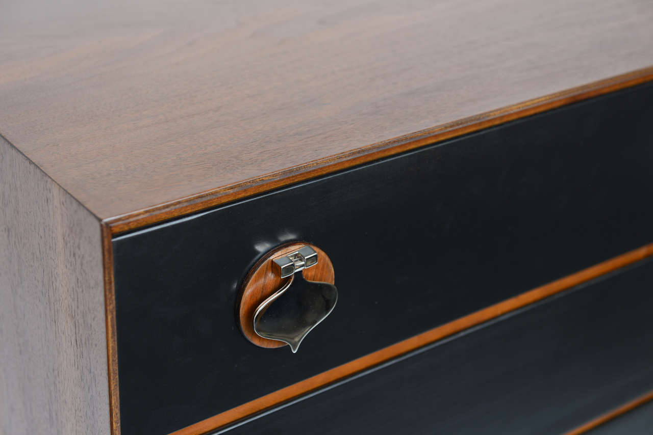 Exceptional Thin Edge Walnut / Black Lacquer Dresser 3