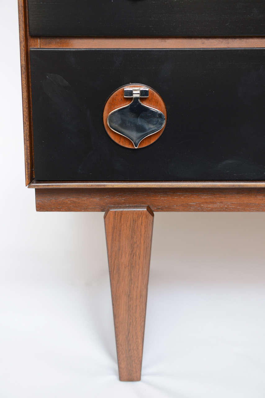 Exceptional Thin Edge Walnut / Black Lacquer Dresser 4