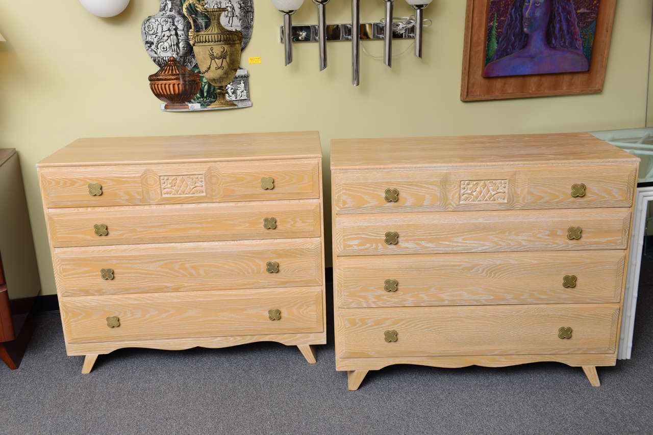 1940s Cerused Oak Dressers Commodes by Jamestown Lounge Co. at 1stDibs
