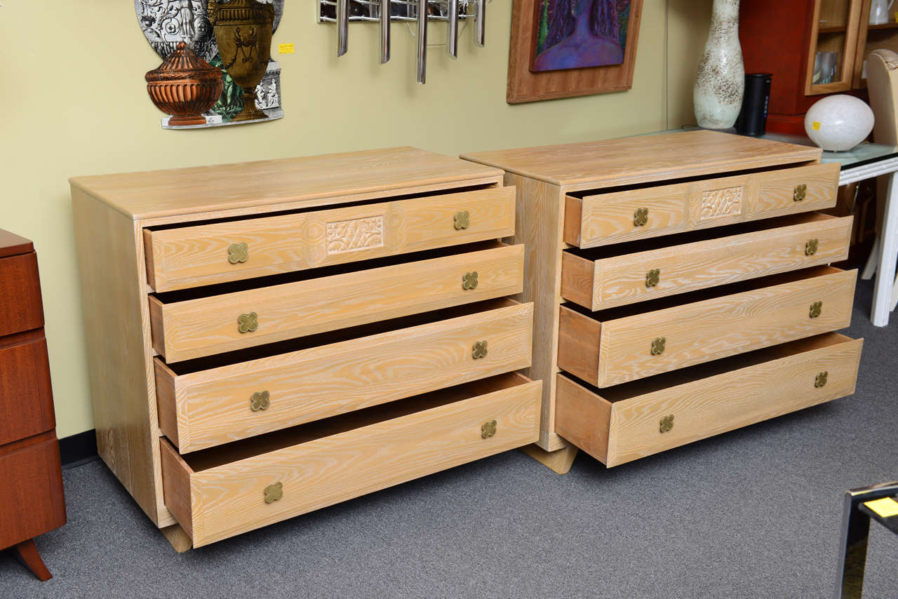 1940s Cerused Oak Dressers Commodes by Jamestown Lounge Co. at 1stDibs
