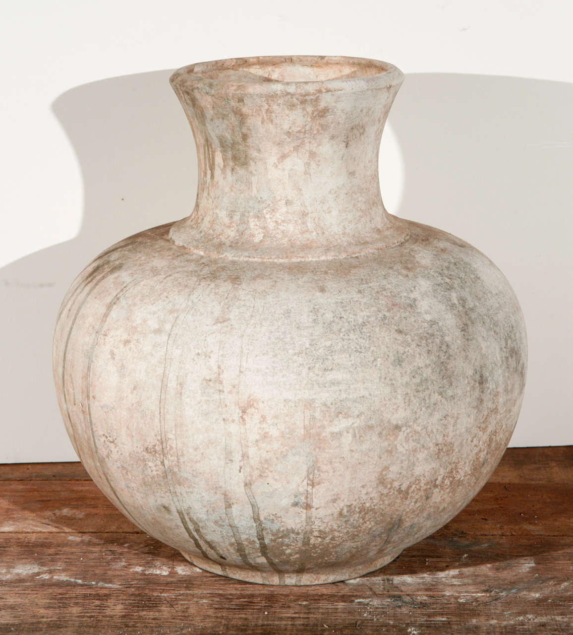 Mid Century Terra Cotta Water Jug in White Wash Finish
