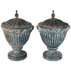 Iron Urns With Removable Lid