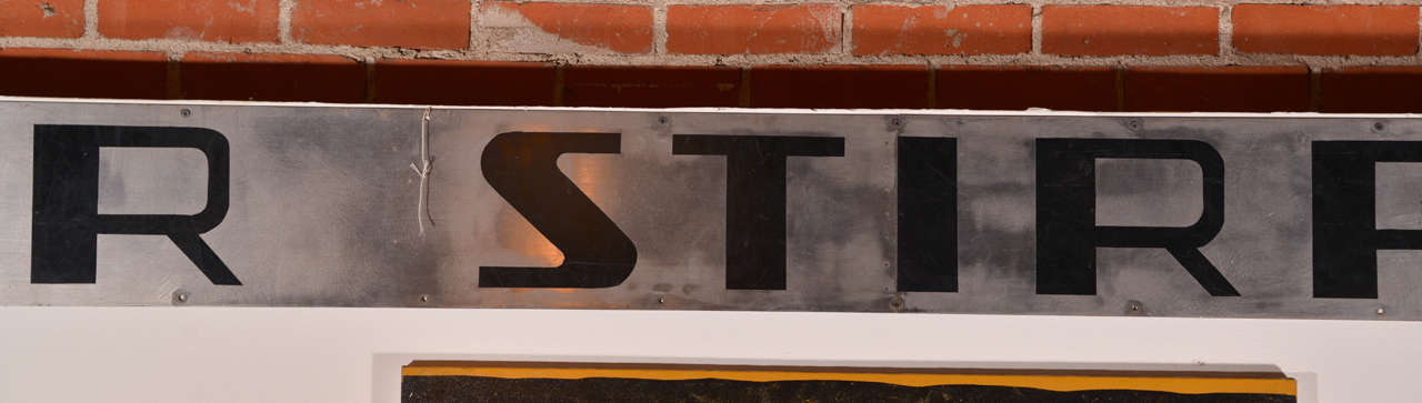 Industrial Silver Stirrup Nameplate From Original California Vista Dome Zephyr train coach For Sale