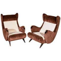 Pair of Boomerang Armchairs by Erton
