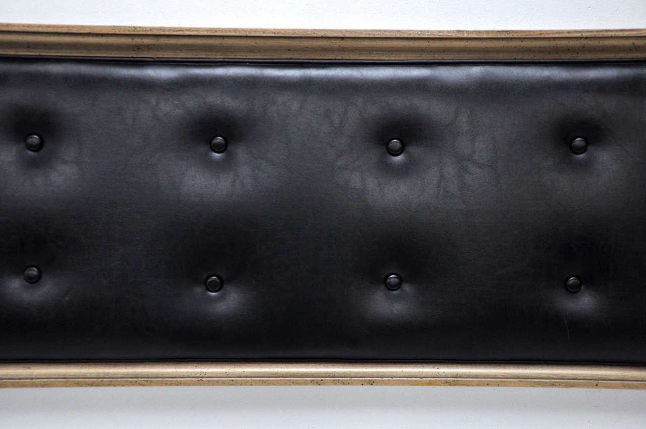 Mid-20th Century Tufted King Size Headboard With Brass Rings