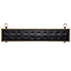 Vintage Tufted King Size Headboard With Brass Rings