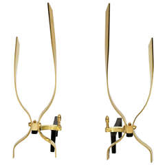 Brass "Flame" Andirons