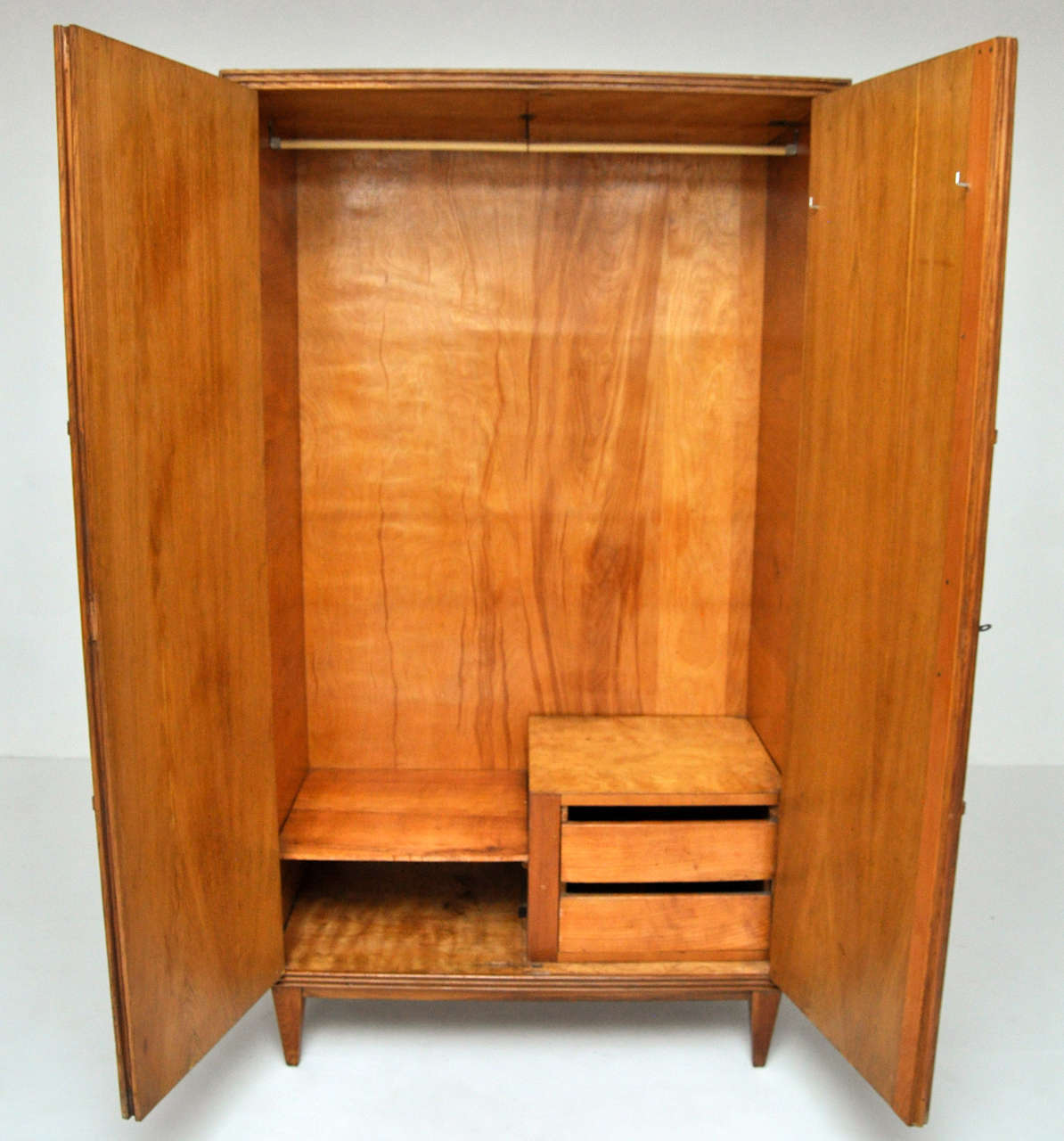 Wood Mid-century Italian Wardrobe Cabinet