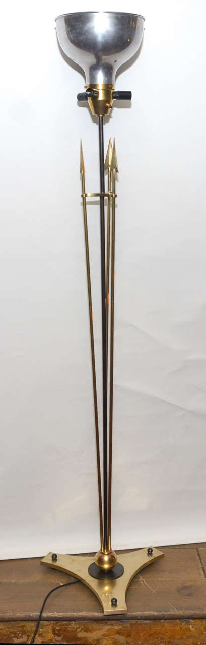 Beautiful "Arrow" Neoclassical 1940s Floor Lamp by Jeunet-Michon