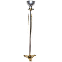 Vintage Beautiful "Arrow" Neoclassical 1940s Floor Lamp by Jeunet-Michon