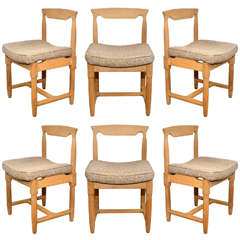 Set of Six Guillerme et Chambron Chairs