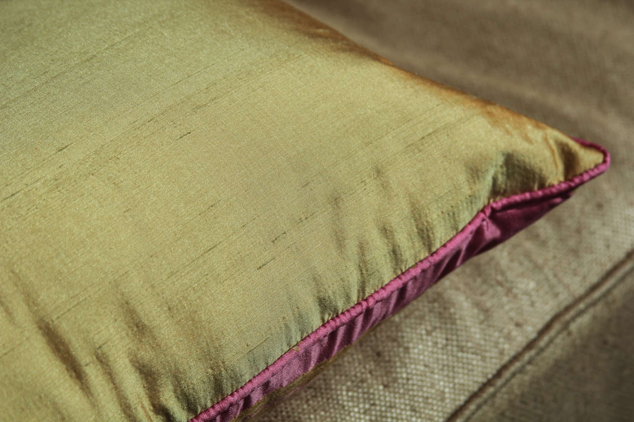 Mid-20th Century Pillows of Pink and Gold For Sale