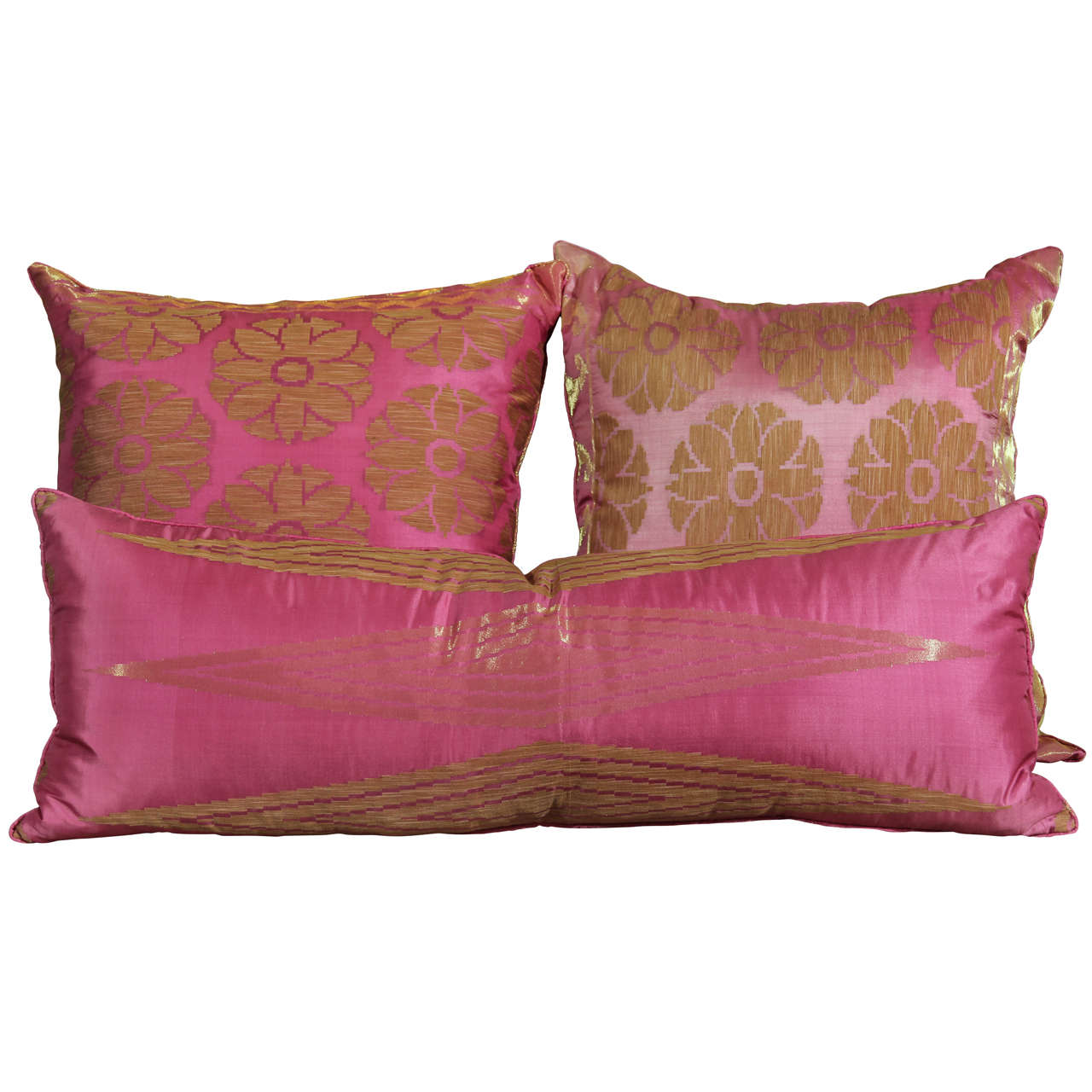 Pillows of Pink and Gold For Sale