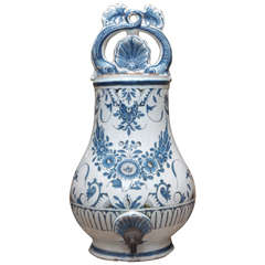 18th Century Blue and White Lavabo with Dolphins