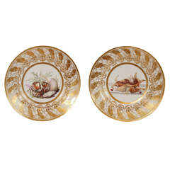 Pair of English Porcelain Dishes Painted with Shells