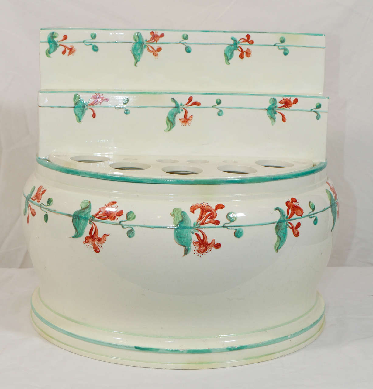 A Rare Wedgwood Creamware Three-Tiered Bough Pot