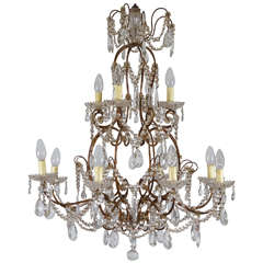 Crystal and Gilt 12-Light Chandelier 10