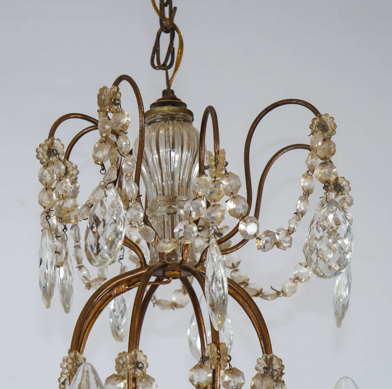 Rococo Crystal and Gilt 12-Light Chandelier For Sale