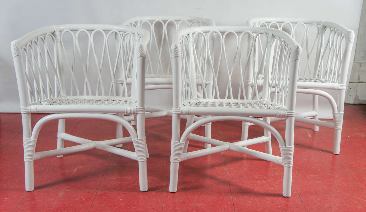 Other Set of 4 Bentwood and Rattan Dining Chairs