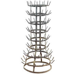 Antique French Wine Bottle Drying Rack