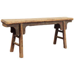19th Century Primitive Chinese Wood Bench
