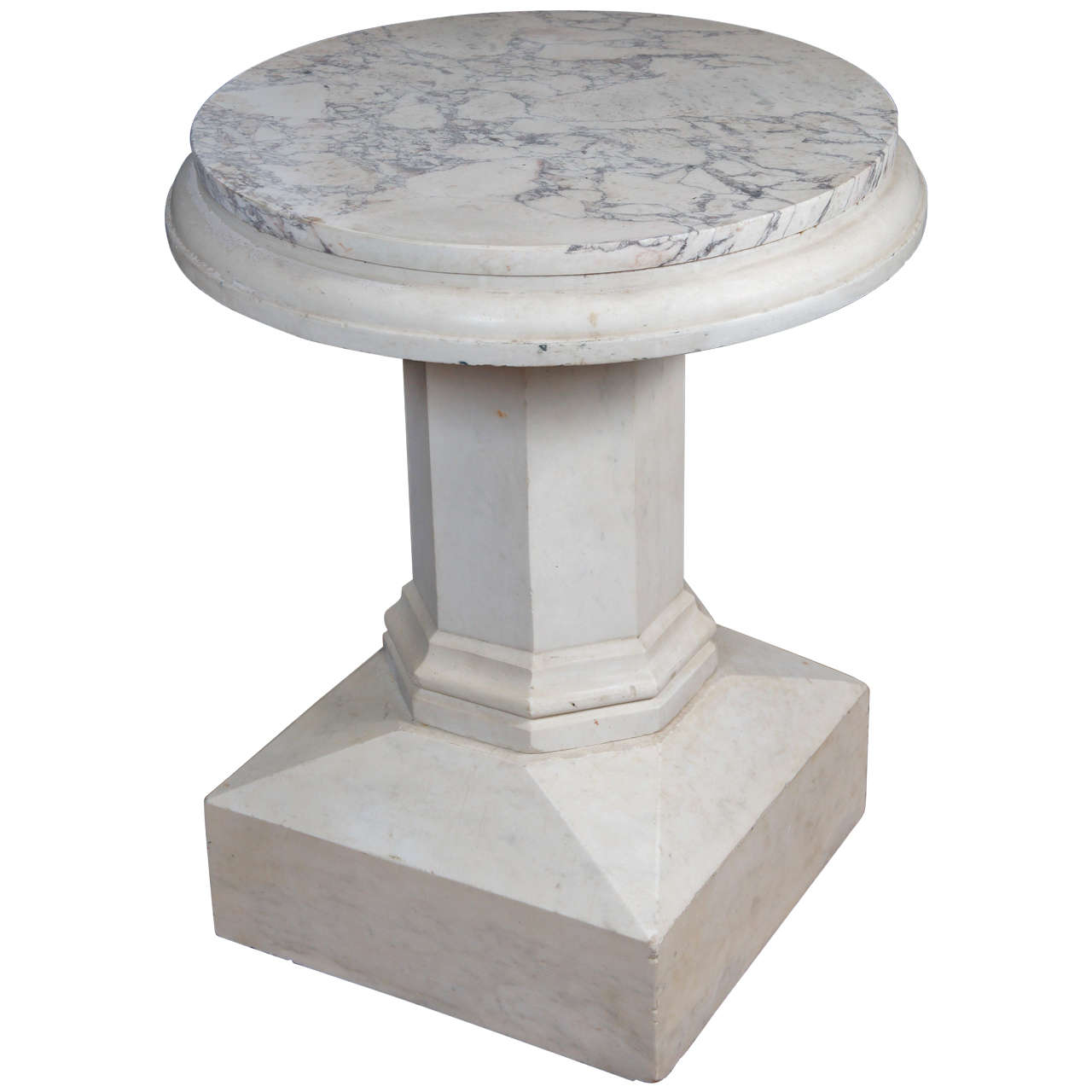 An Edwardian Carved Marble Table With a Marble Top