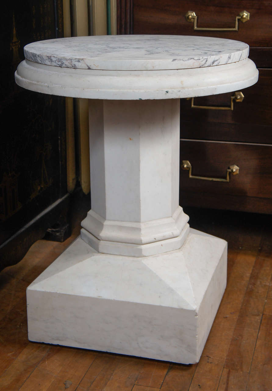 British An Edwardian Carved Marble Table With a Marble Top