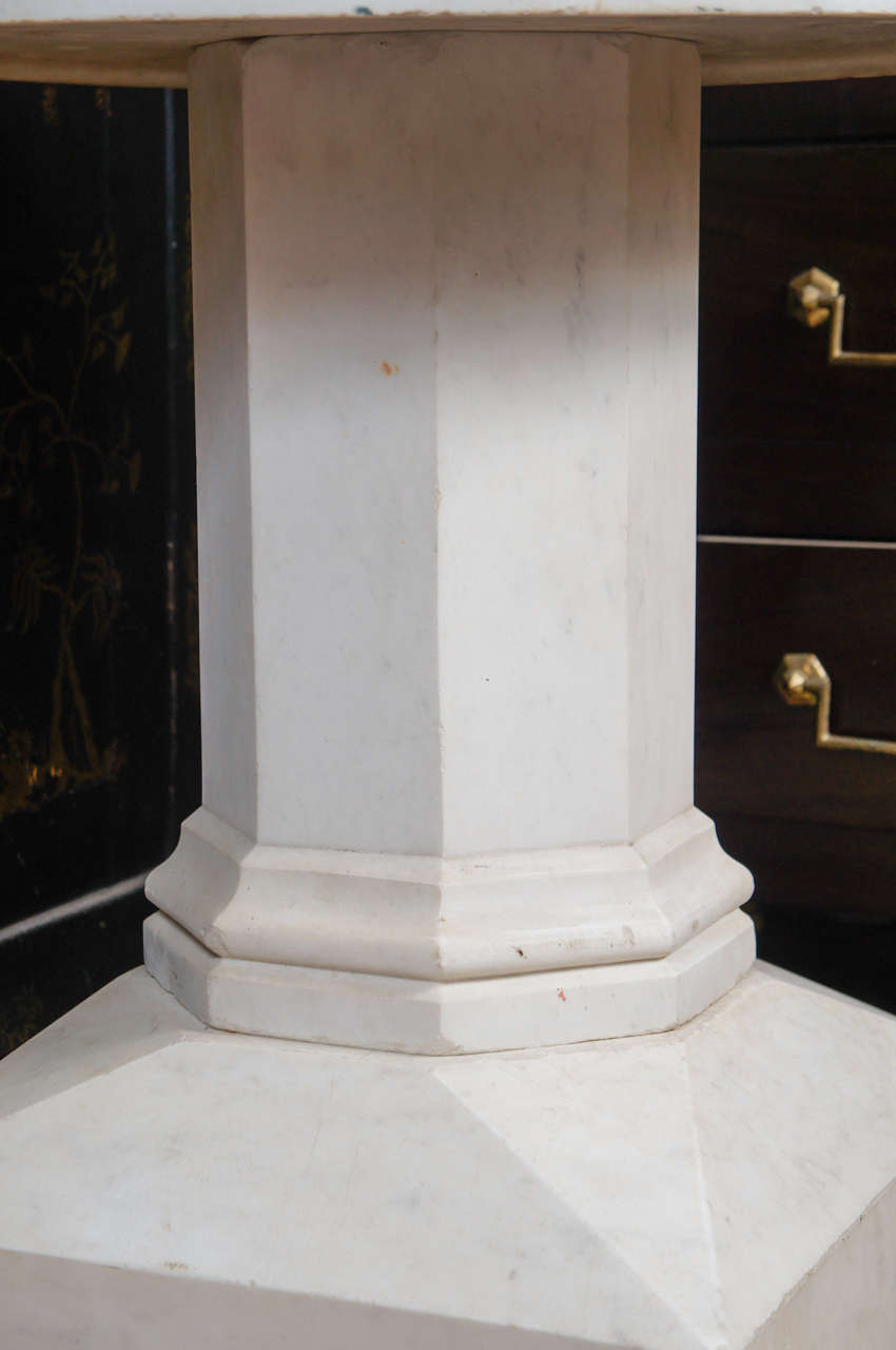 20th Century An Edwardian Carved Marble Table With a Marble Top
