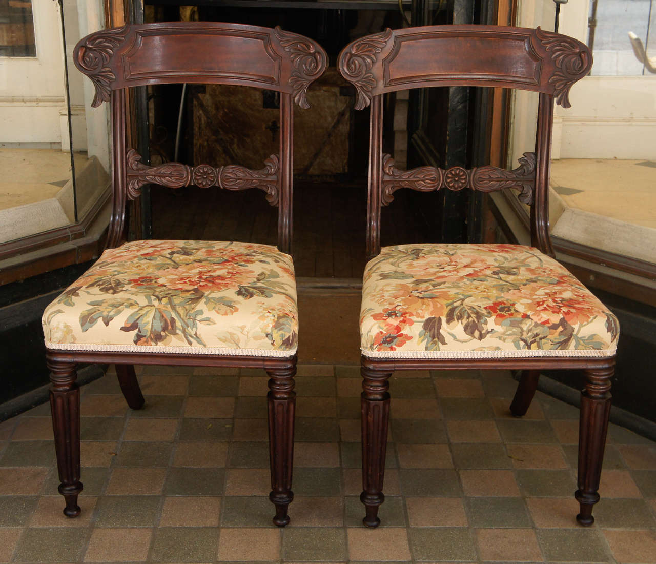 British A Very Good Pair of William IV Side Chairs