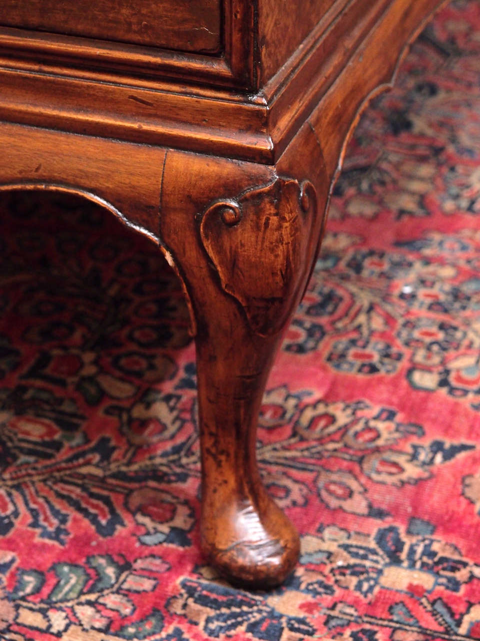 Antique English Walnut Leather Top Desk circa 1890-1900 3