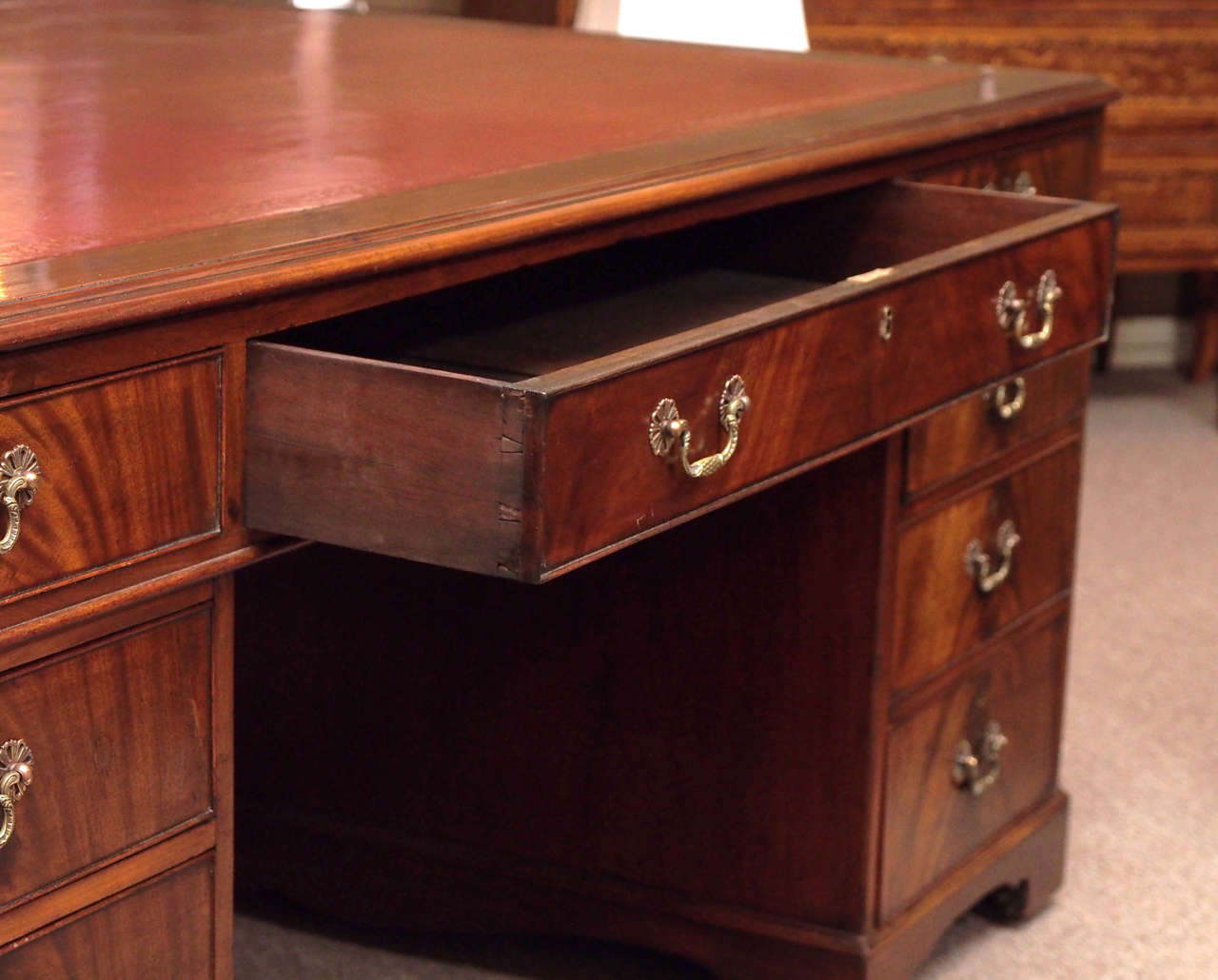 Antique English Mahogany 19th Century Partners Desk, circa 1880 2