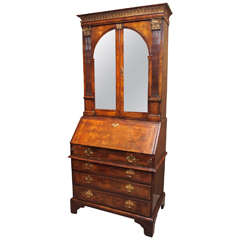 Antique English Walnut Desk "Bureau Bookcase"
