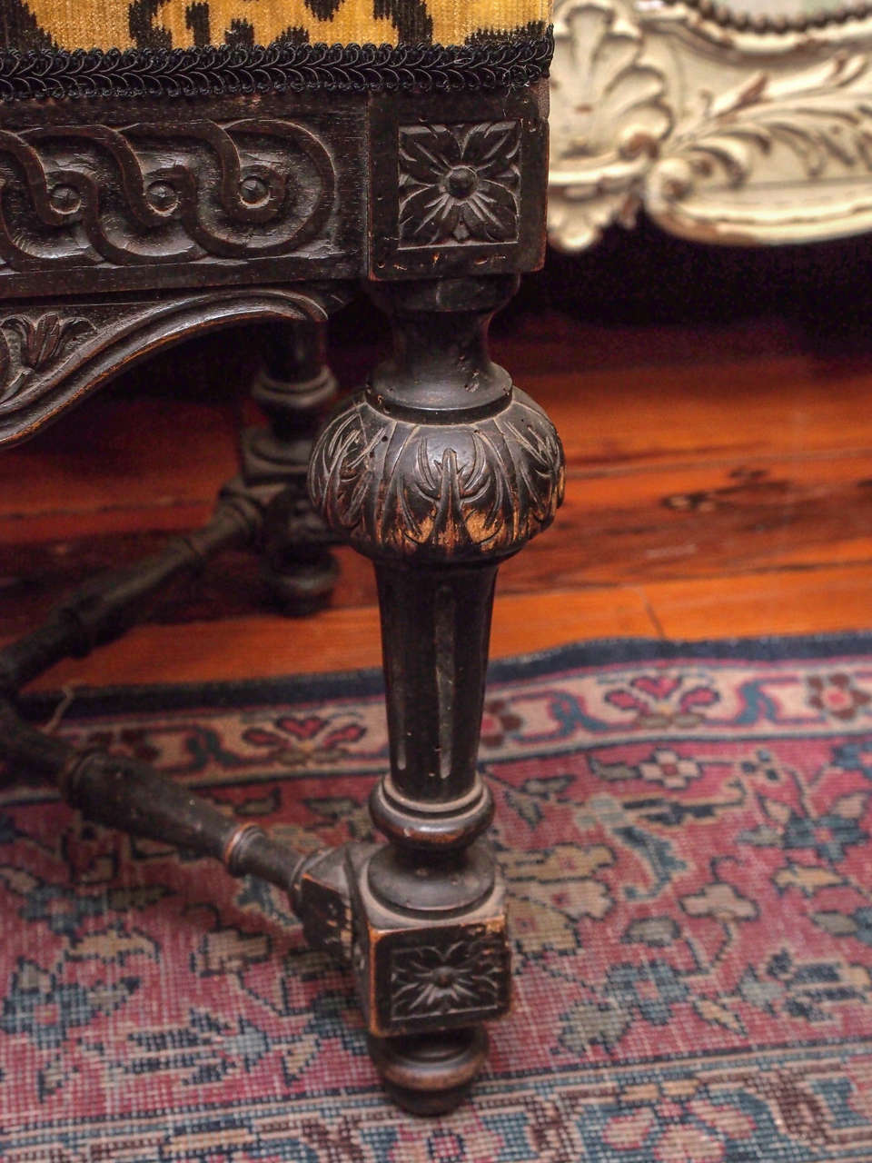 Pair of 19th Century Italian Dark Walnut Stools 2