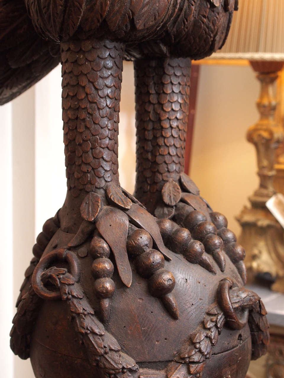 18th Century and Earlier 17th Century German Carved Wood Lectern with Iron Book Supports