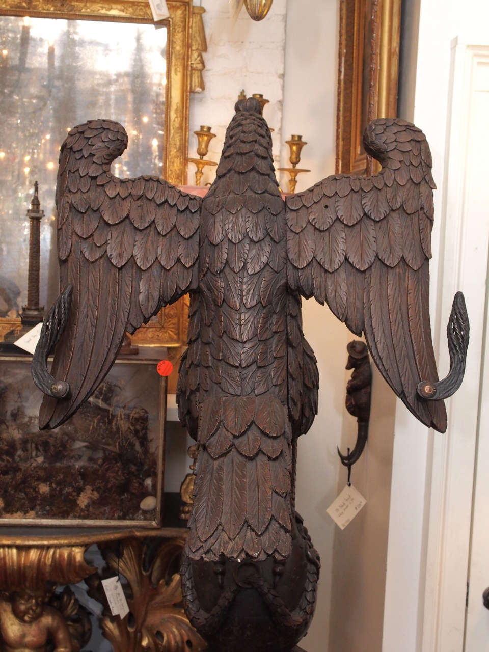 17th Century German Carved Wood Lectern with Iron Book Supports 1