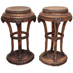 Antique 19th Century French Porte Potiche( Fishbowl Stands ) Now as Pedestals