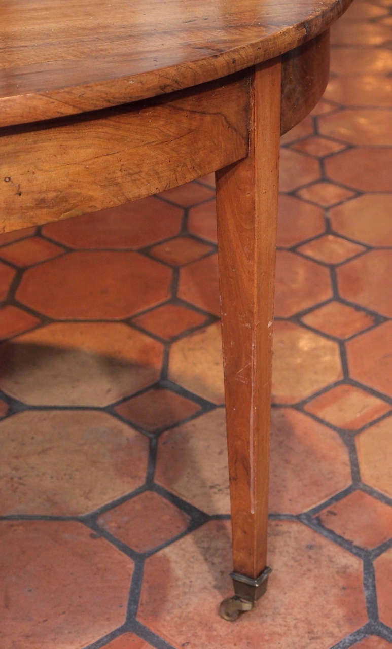 18th Century and Earlier French Directoire Period Walnut Demilune Table