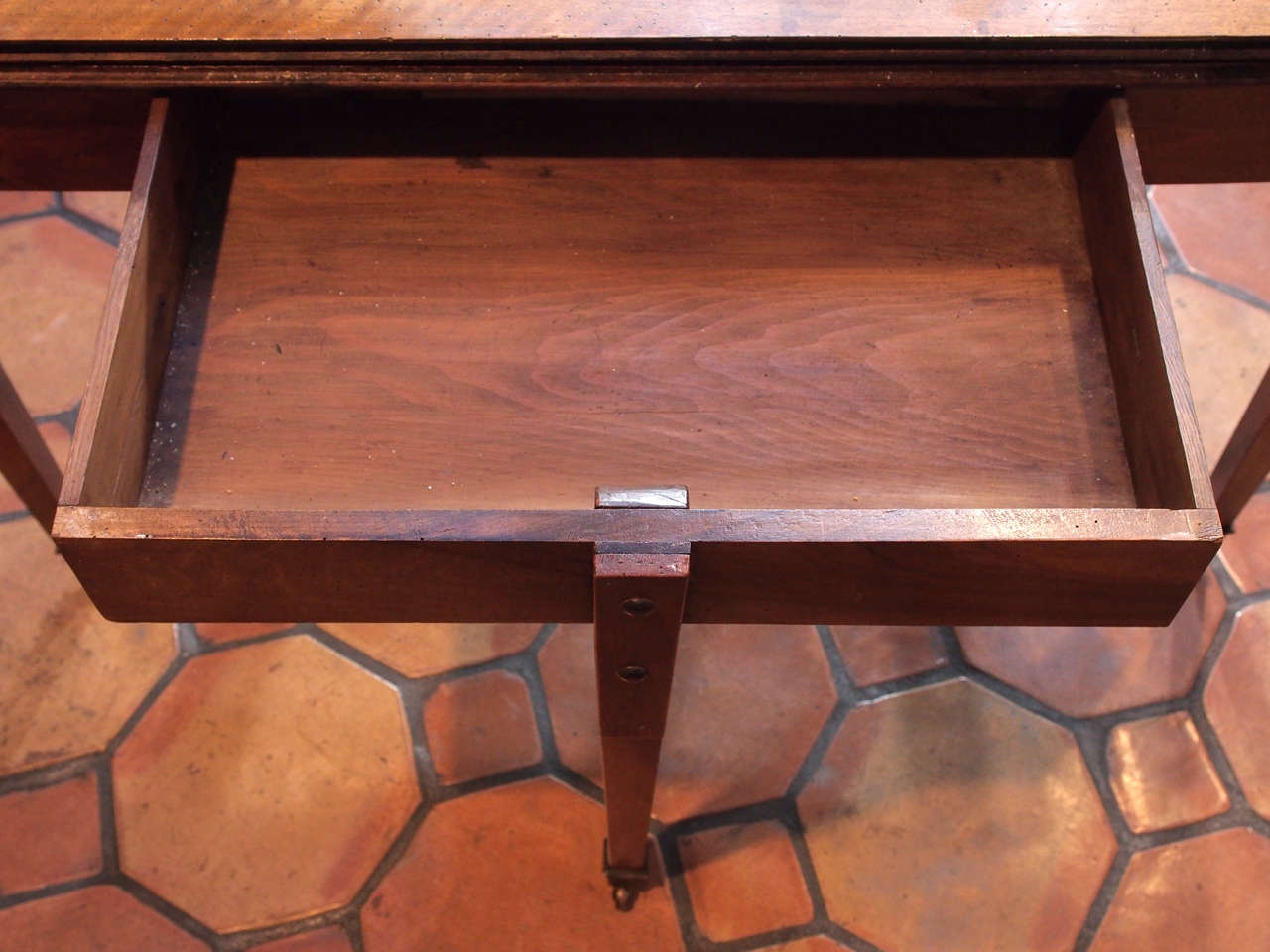 French Directoire Period Walnut Demilune Table 2