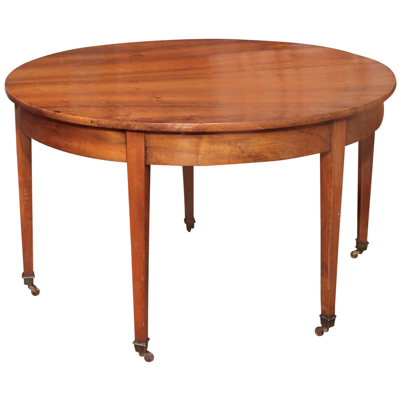 French Directoire Period Walnut Demilune Table