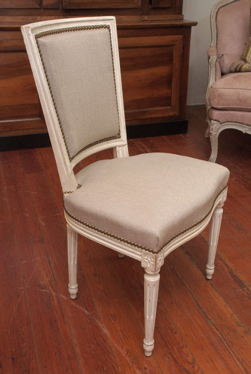 Wood Set of Eight Louis XVI Style Dining Chairs